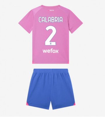 AC Milan Davide Calabria #2 Tredje trøje Børn 2023-24 Kort ærmer (+ korte bukser)